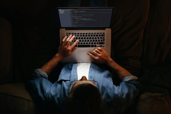 man coding